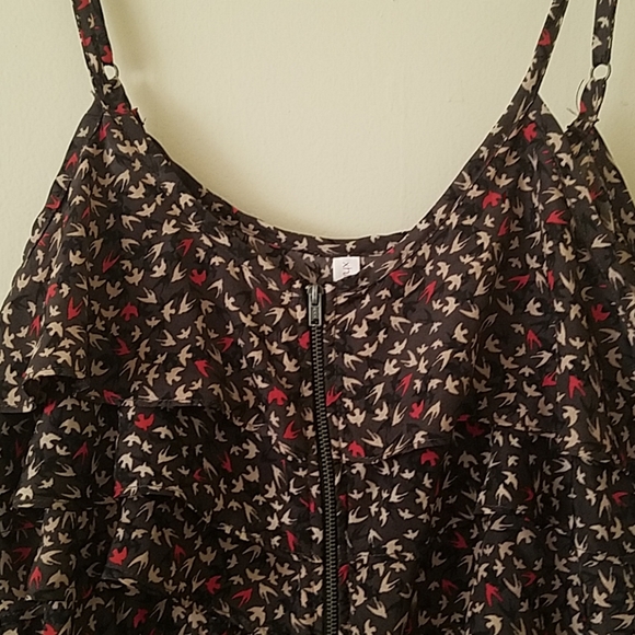 Xhilaration dress with birds, zipper up the front - Picture 3 of 3